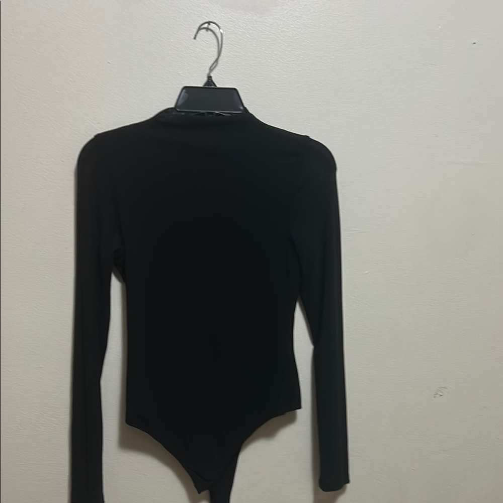 Iris Black Fitted Long Sleeve Bodysuit